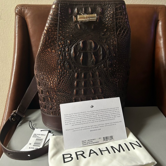 Brahmin Maddie Cocoa Folly Melbourne Sling Backpack - Picture 1 of 7